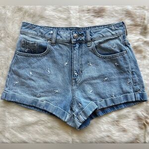 Playboy By PacSun Raining Bunnies Denim Mom Shorts